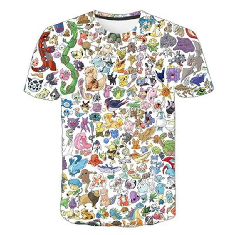 New Movie Detective Pokemon Pikachu T shirt 3D Printed Children T-shirts Summer Tshirts Fashion Anime Cartoon Kids Clothes