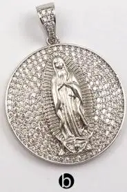b WT-MP106 золотой и серебряный цвет Vermeil Virgin Mary медальон-подвеска круглой формы CZ проложить изящная Подвеска для женщин ожерелье - Окраска металла: b