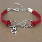 Подкова в виде лошади Мустанг животное Сердце Бесконечность любовь браслеты с подвесками для женщин мужчин девочек мальчиков унисекс ювелирные изделия подарок много стилей на выбор