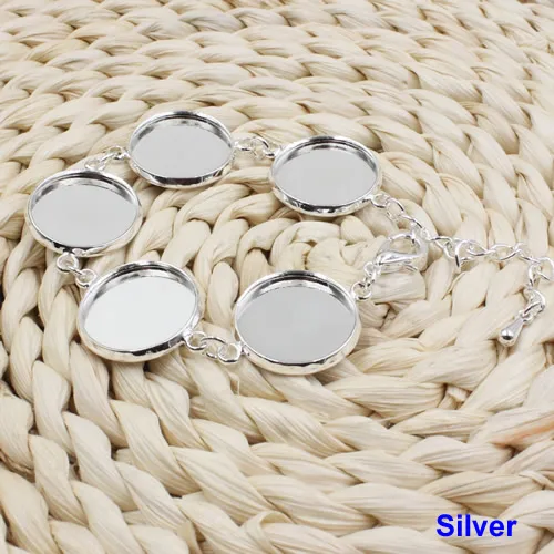 Подходит для 16 мм кабошонов медный браслет Круглый безель базовый кабошон DIY