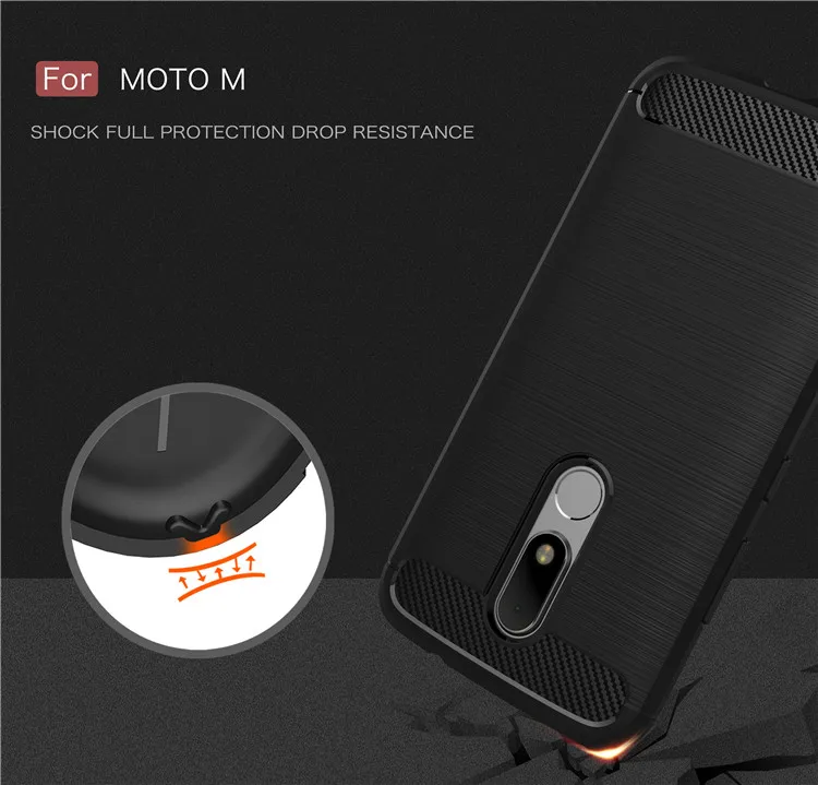 Fuyukeji для Motorola Moto M случае Роскошные углеродного Волокно Дело Мягкие резиновые