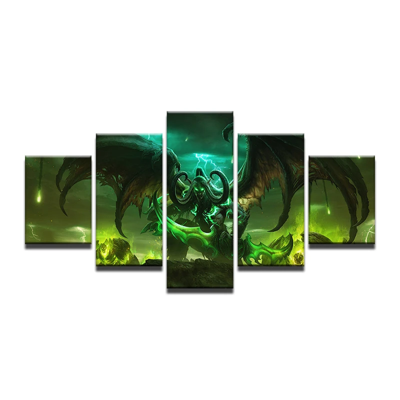 Настенные художественные картины комнатный декор рамка 5 шт. World Of Warcraft холст
