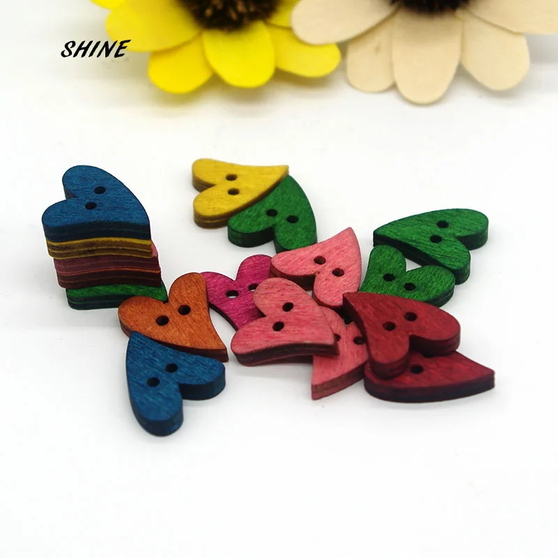 50 шт. деревянные пуговицы в форме сердца | Дом и сад