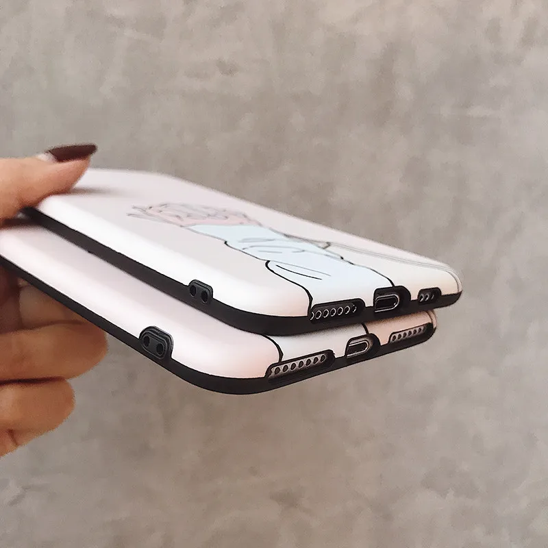 Holding hands Matte Flower Phone Case For iPhone XS max XR X 6 6S 7 8 Plus Cases Lotus leaf Luxury IMD Back Cover |