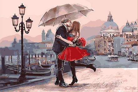 Beautiful Figure DIY Digital Oil Painting Paint By Numbers Special Gift Scenery Watertown Love Hand | Дом и сад