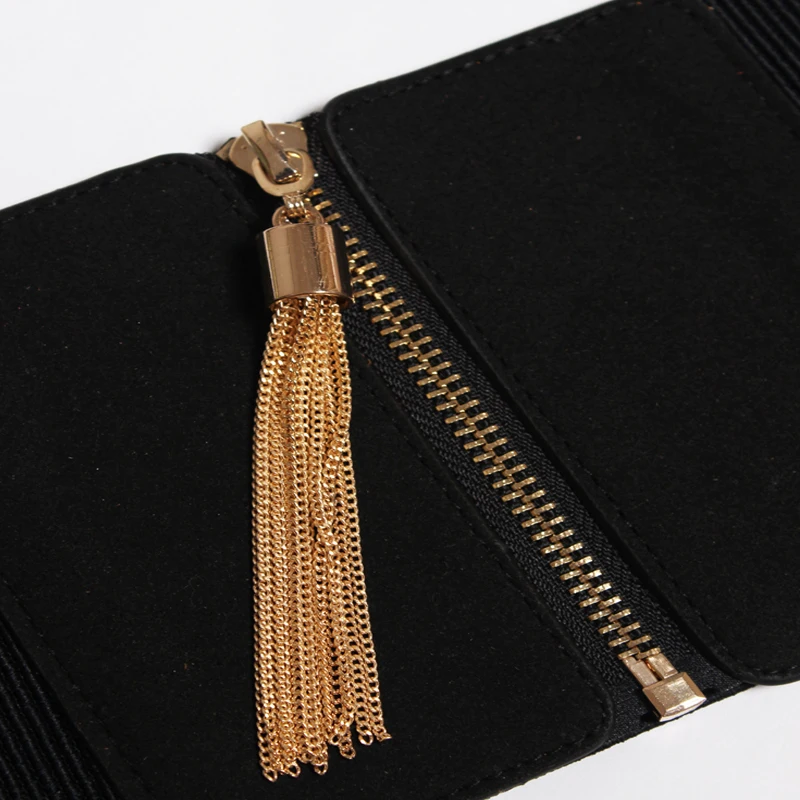 

New Fashion wide leather belt girdle fashion female elastic tassel dress belt decoration accessories belt women cummerbund