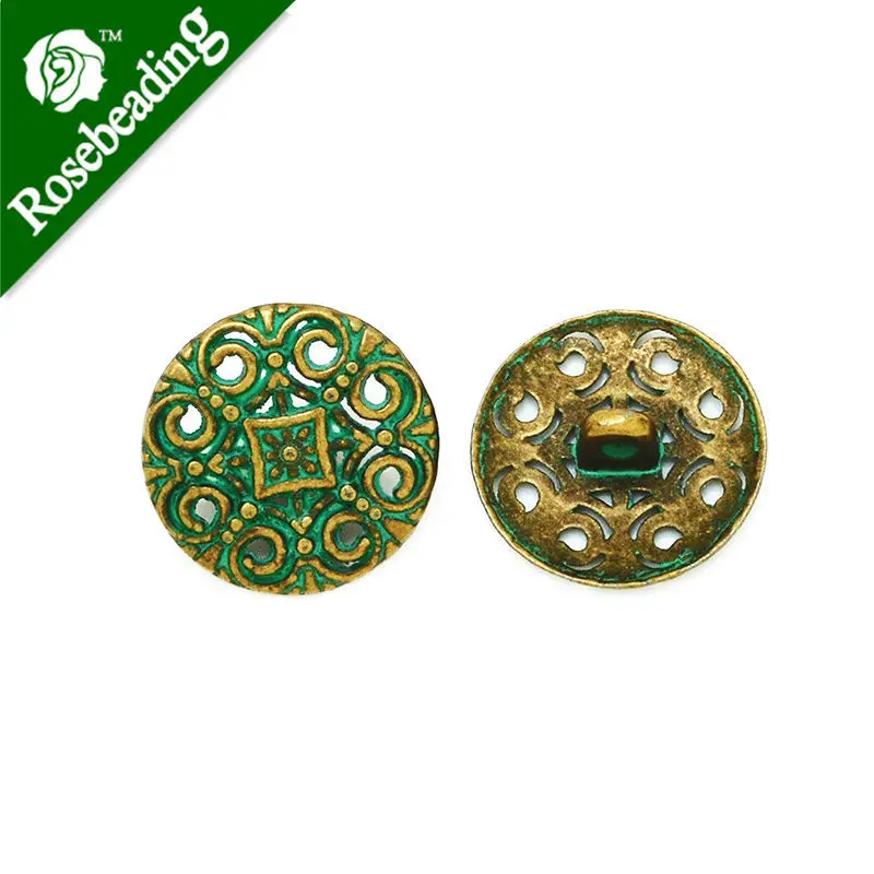 Множество из 20 шт ярь-медка патиновые латунные кнопки подвески на патине. Без
