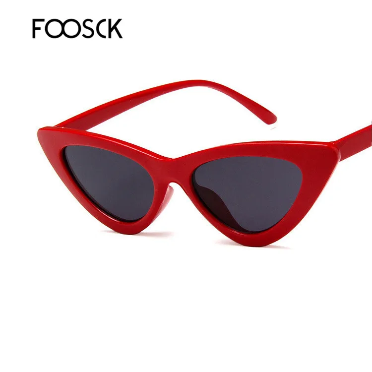 FOOSCK горячие новые тренды Роскошные Солнцезащитные очки женские Vintag кошачий глаз очки в леопардовой оправе Женские Ретро брендовые дизайнерские UV400 - Цвет линз: C2Red