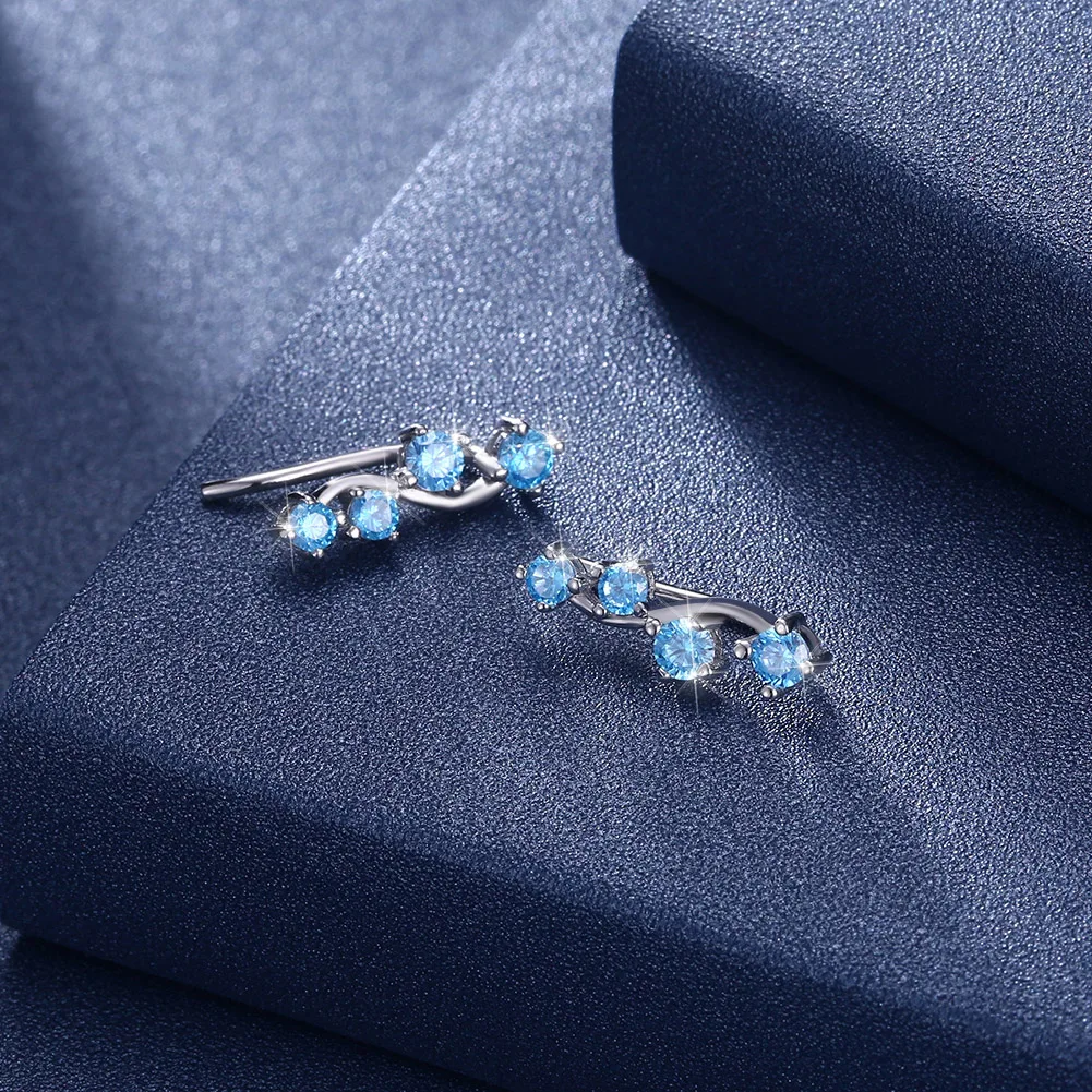 Серьги-Клипсы из 100% серебра 925 пробы с фианитом оптовые поставки | Украшения и