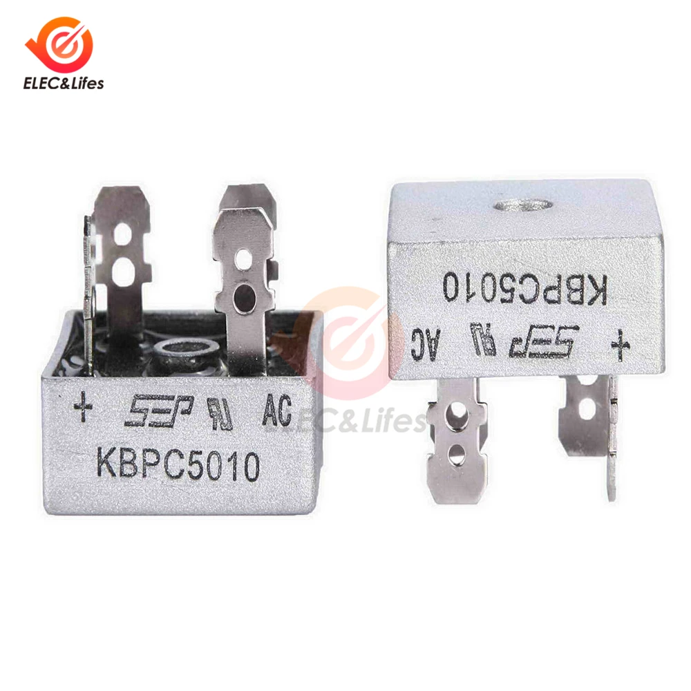 

2Pcs KBPC5010 50A 1000V Diode Bridge Rectifier kpbc5010 power rectifier diode Electronic Components