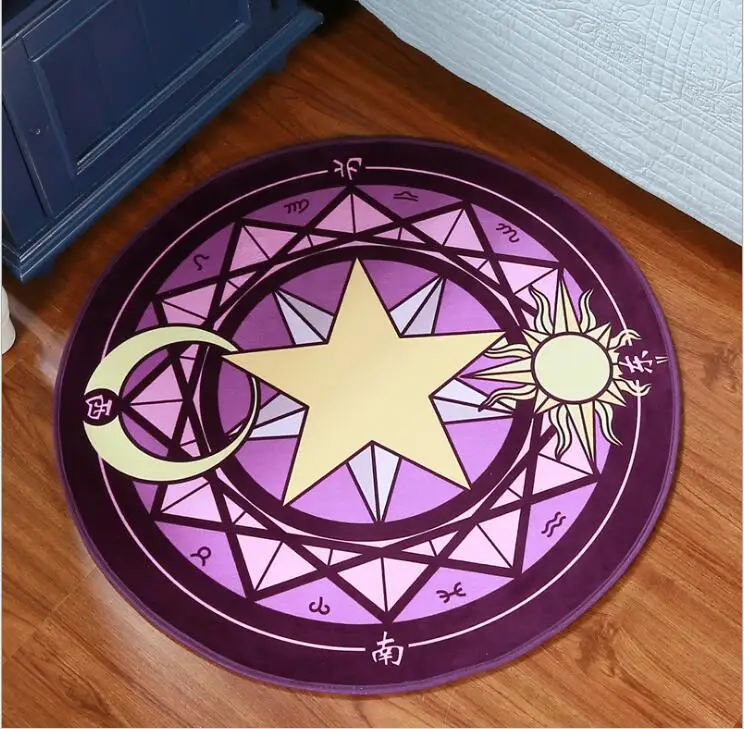 Violet Star Мультяшный коврик Sakura Cardinal number+ noun, коврик для двери, противоскользящий плюшевый коврик принцессы, креативный журнальный столик для гостиной ручной работы - Цвет: Violet Star