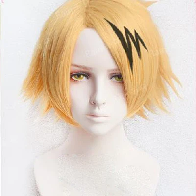 Парики для косплея из синтетических волос для мужчин и женщин Boku no Hero Academy Kaminari Denki, вечерние парики для ролевых игр - Цвет: Бежевый