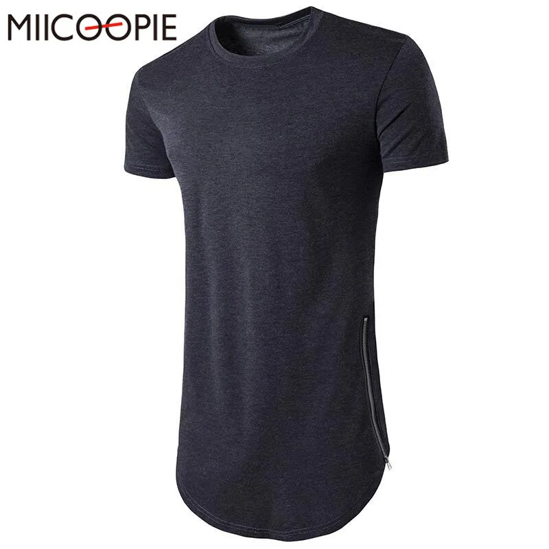 Мужская футболка с коротким рукавом облегающая хлопковая длинная модная