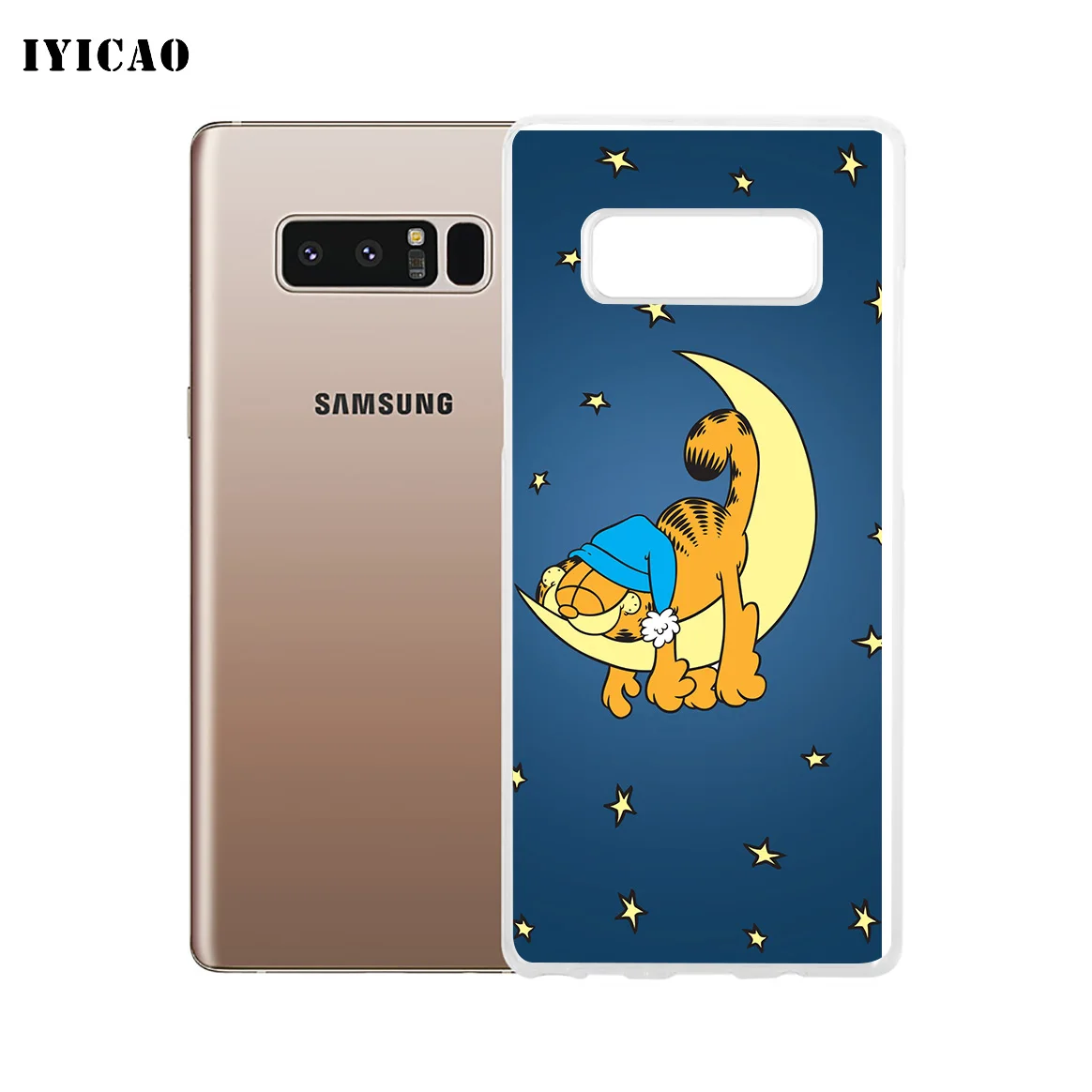 IYICAO Garfield Мягкий силиконовый чехол для телефона Samsung A5 A6 Plus A7 A8 A9 J3 J5 J7 Note 8 9 TPU |