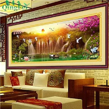 155*55 вышивка полная наборы для вышивки картина крестиком с изображением заката