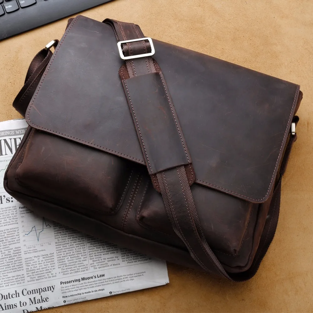 Сумка-мессенджер Tiding из натуральной кожи брендовая сумка на плечо для мужчин