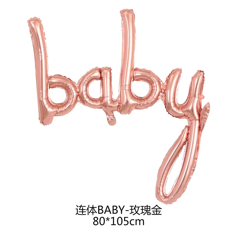 rose gold baby GIHOO Blue link One Boy розовое золото девочка ребенок письмо фольги шарики, День подарков будущей матери для празднования первого дня рождения декоративные шары надувной шар - Цвет: rose gold baby
