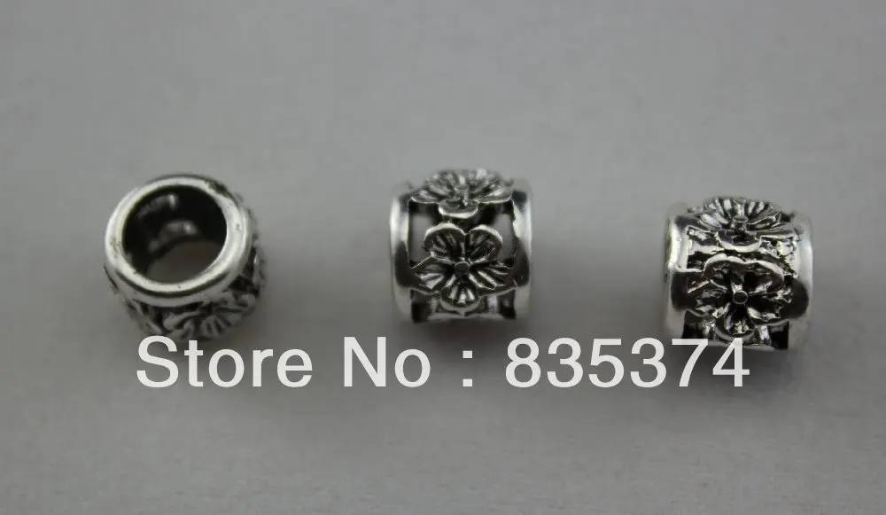 

Fashion Alloy antique silver color Big Hole Beads European Jewelry Fit Charms Bracelet 10*9mm