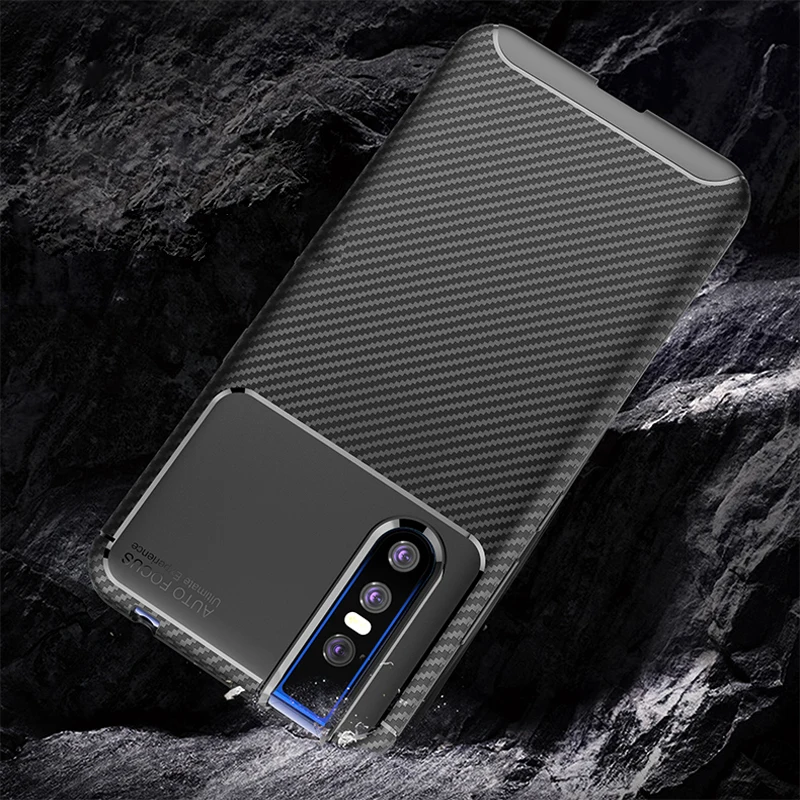 V15 Pro Чехол для VIVO X23 X27 оболочка Y97 анти осенние углеродного волокна ТПУ чехол на