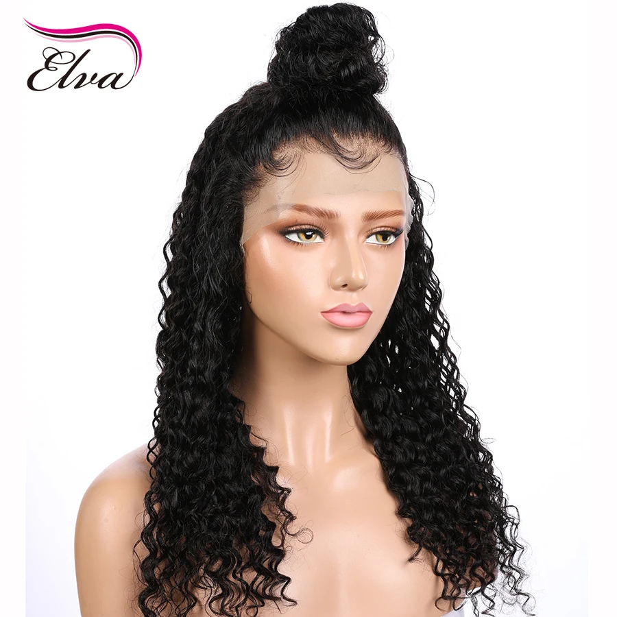 Elva Glueless150% плотность 13*6 человеческие волосы парик с волосами младенца для черных женщин бразильские волосы remy Предварительно выщипанные волосы