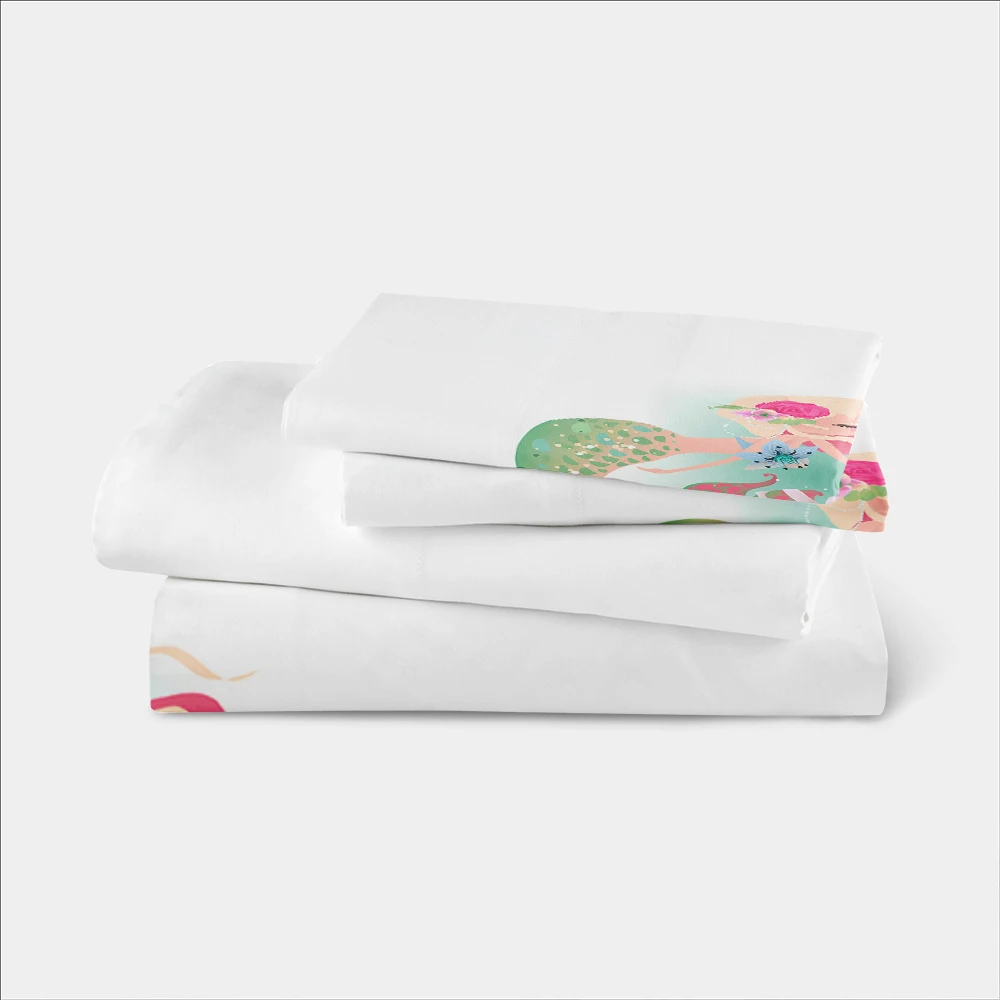 Детский комплект постельного белья для девочки с изображением русалки