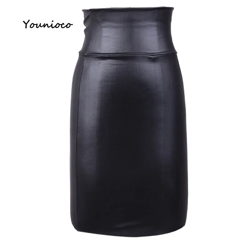 2016 Women Leather Sexy Skirt High Waist Black Red Pencil Casual Middle Long Mermard Office Lady Business Skirts | Женская одежда