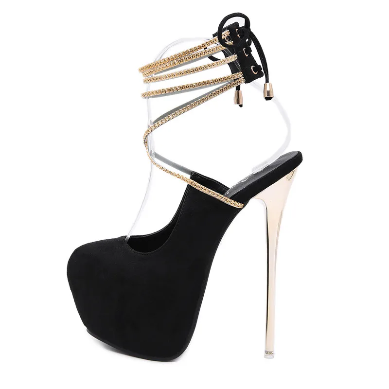 Туфли женские на очень высоком каблуке 16 см пикантные туфли-лодочки платформе с