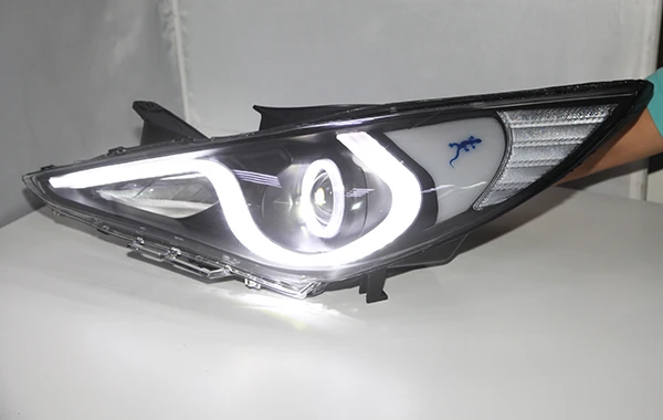 For Sonata I45 LED Strip Head Lamp For HYUNDAI 2009 2010 2011 2012 2013 Year Double Color With Daytime Running Lights