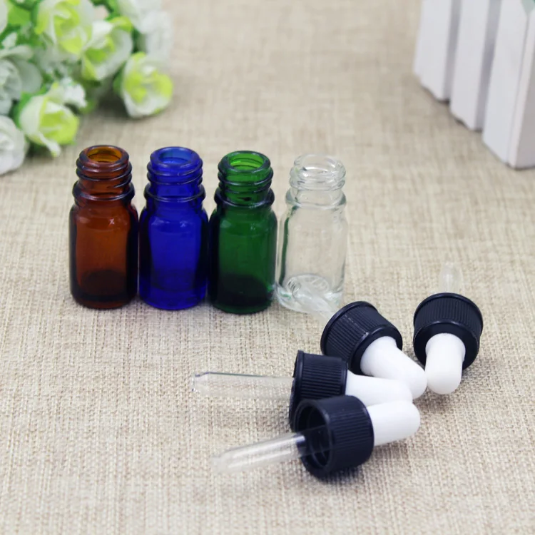 Прозрачная синяя зеленая коричневая крышка для бутылки с маслом 5 мл белая и