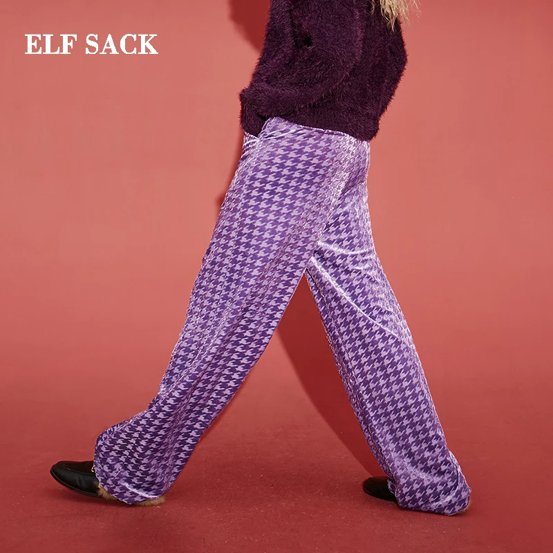Женские прямые брюки ELFSACK винтажные хлопковые оверсайз|Брюки| |
