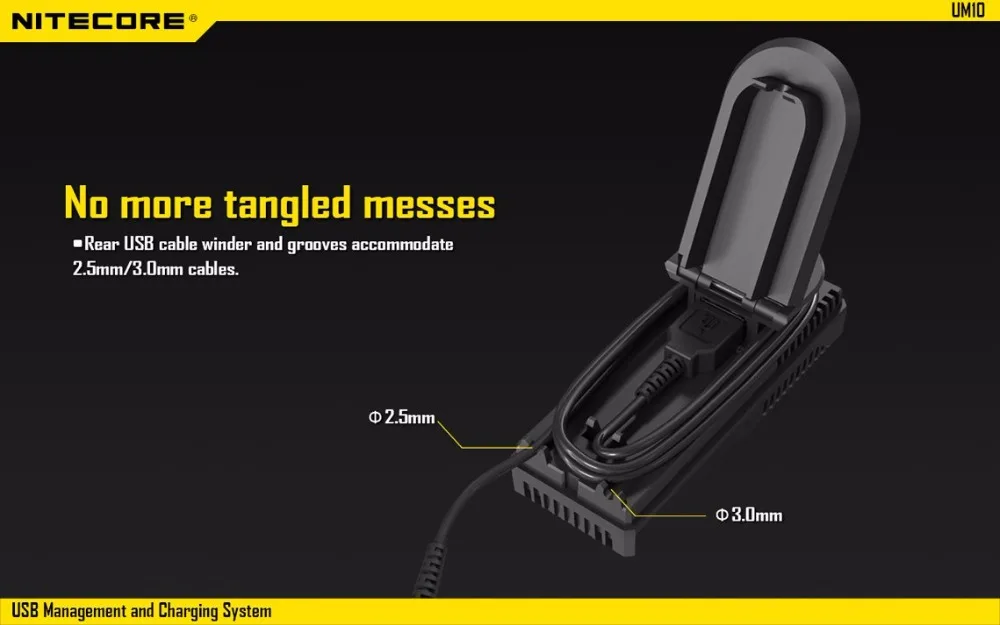Nitecore UM10 UM20 умное зарядное устройство ЖК-дисплей зарядное устройство с usb-кабелями для зарядного устройства 18650 10440 17500 14500