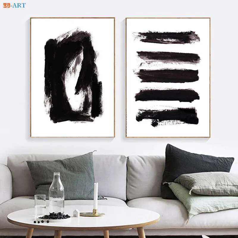 Современные минималисты настенное искусство черно белый плакат печать