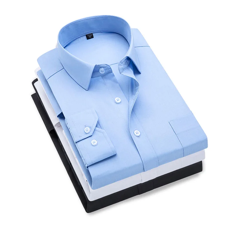 Мужская деловая рубашка длинный рукав обтягивающий Официальный рубашки