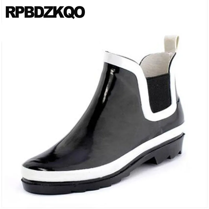 Размера плюс повседневные недорогие ботинки Челси Водонепроницаемый короткая