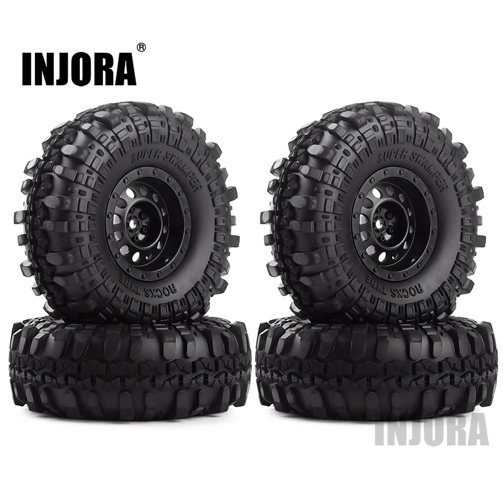 

INJORA Rubber 1.9" Wheel Tires&Plastic 1.9inch Wheel Rims 4Pcs/Set for 1/10 RC Crawler Axial SCX10 90046 Tamiya CC01 D90 D110