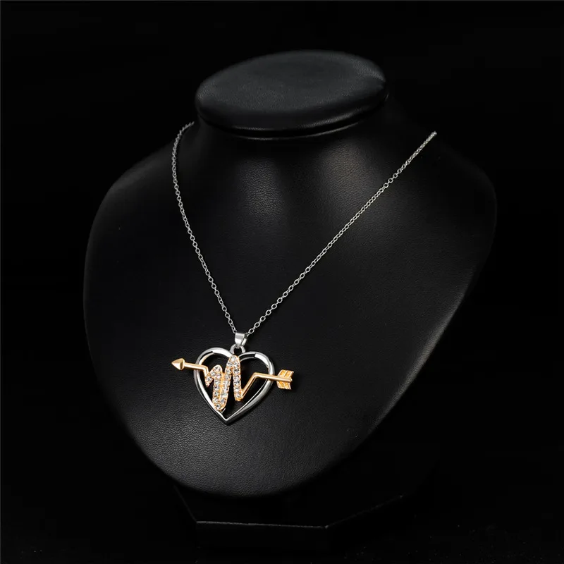 Новый дизайн высшего качества серебристый кристалл сердце направлении Подвеска