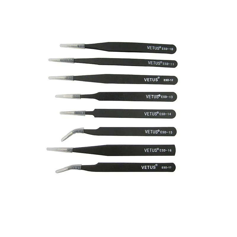 1 шт. оригинальные VETUS ESD прецизионные нержавеющая сталь tweezers противокислотные магнитные BGA сварочные работы инструменты