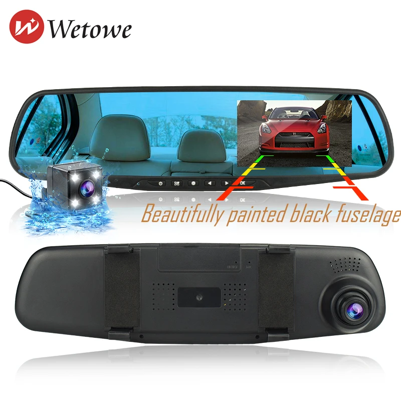 Автомобильный видеорегистратор Wetowe F161 с двойным объективом HD 1080 P камера заднего