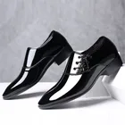 Мужская обувь; Танцевальная обувь для вечеринки; модельные туфли из лакированной кожи с острым носком; свадебные туфли для мужчин; большие размеры; Черная модная обувь в деловом стиле; Новинка