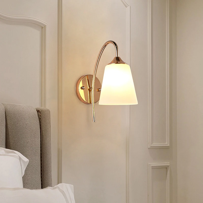 

Modern Glass Led Light Wall Sconce Lamp Lighting Fixture Indoor Bedroom Decor Single / Double Head study Room Hallway Light