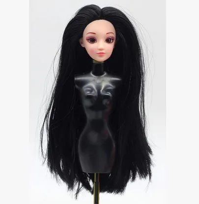 Разноцветные волосы Bjd 3D голова кукла с глазами и волосами аксессуары для
