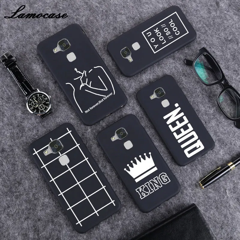 Lamo Чехол черный матовый чехол для телефона huawei Honor 5C/Honor 7 Lite/GR5mini/GT3 Nmo-L23 Nmo-L31 силиконовый чехол с рисунком