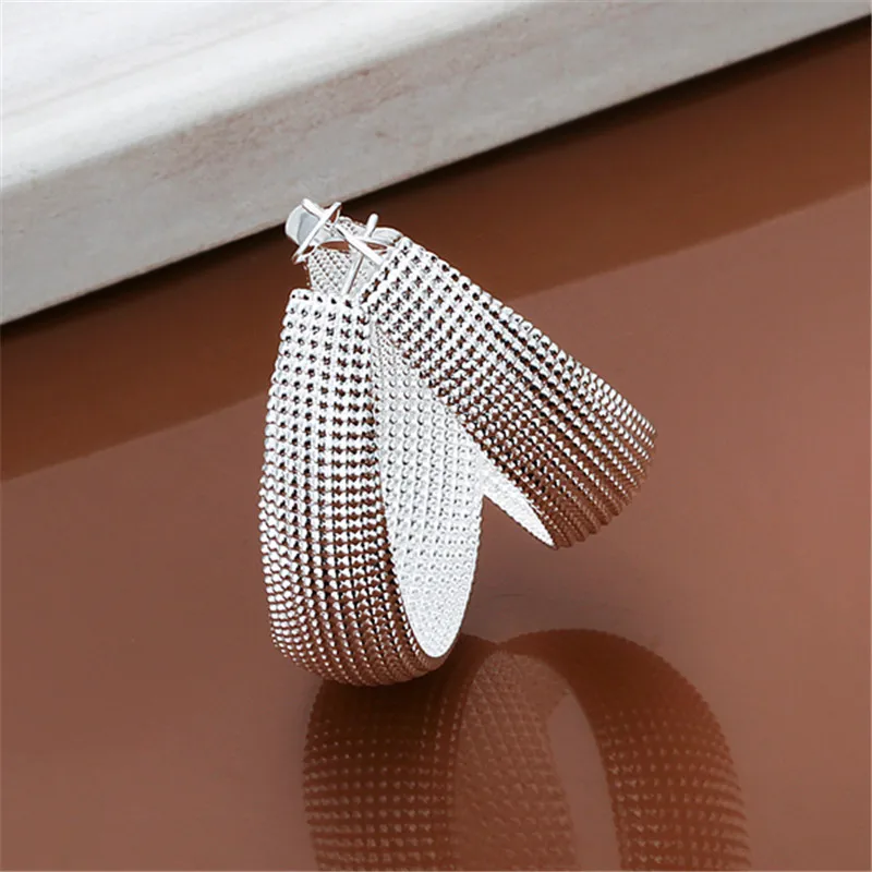 Classic 925 Sterling Silver Hoop Earrings For Women ROHS Standard Party Wedding Gift Fashion Accessories Cheap Jewelry Wholesale | Украшения