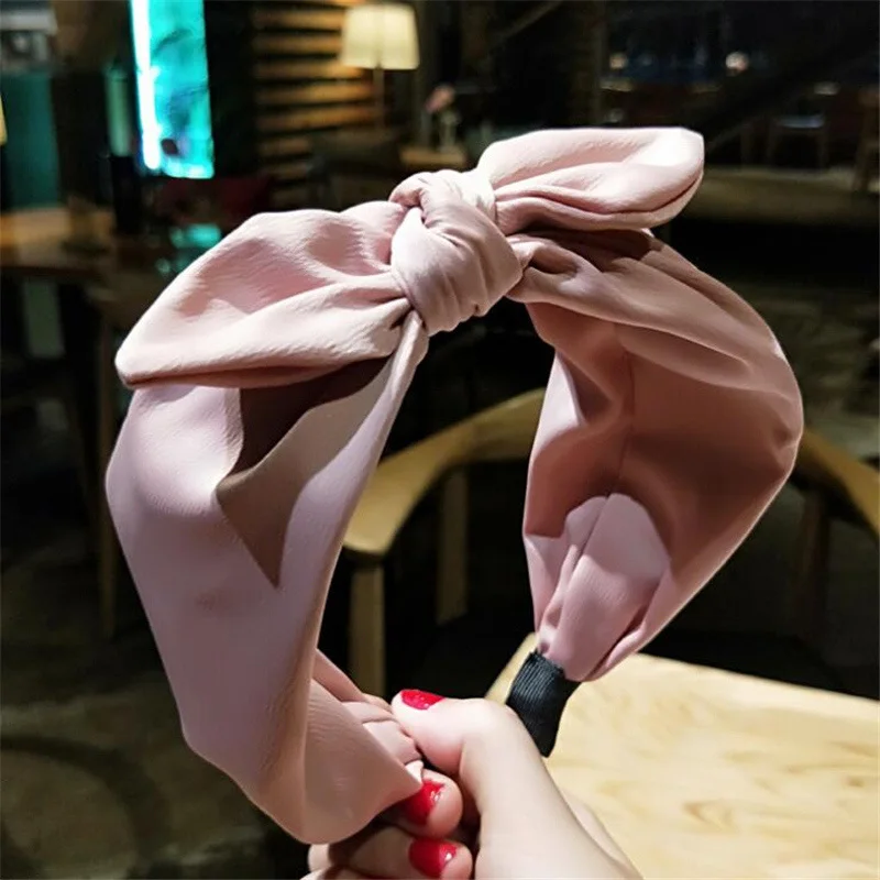Pink Новая мода, заячьи ушки, для женщин и девочек, Корейская твердая окантовка, аксессуары для волос, украшение, милая повязка для волос, повязка на голову для девочек - Цвет: Pink