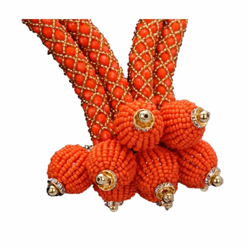 

Dudo Store Jewellery Set bride Yellow Beaded Balls Nigerian bridal Beads Necklace For Party Women 2019 Fashion Tribal Ethnic Set