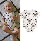 Боди хлопковое с коротким рукавом для новорожденных, 0-18 месяцев