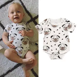 Боди хлопковое с коротким рукавом для новорожденных, 0-18 месяцев