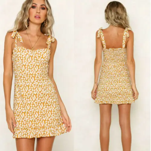 Женское сексуальное мини платье на бретельках без рукавов женское летнее