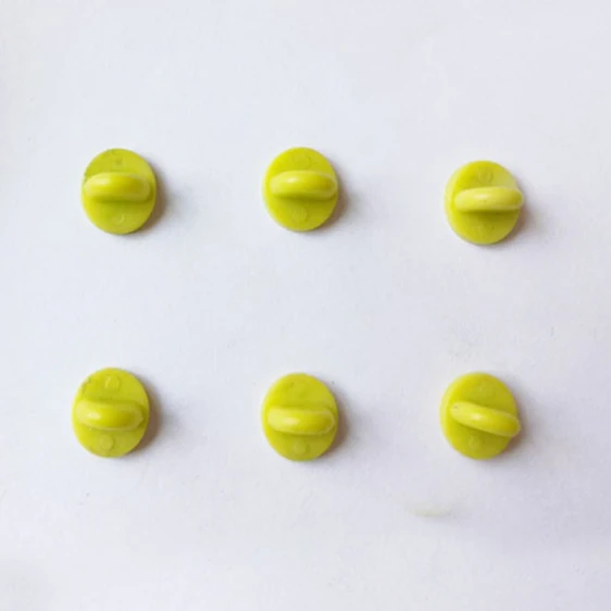 Yellow Pin Back 50 шт./упак. безопасности брошь металлический замок резиновая Красочные шпильки кнопка «назад» застежки пряжки для булавка брошь база ювелирные изделия аксессуары - Цвет: Yellow Pin Back