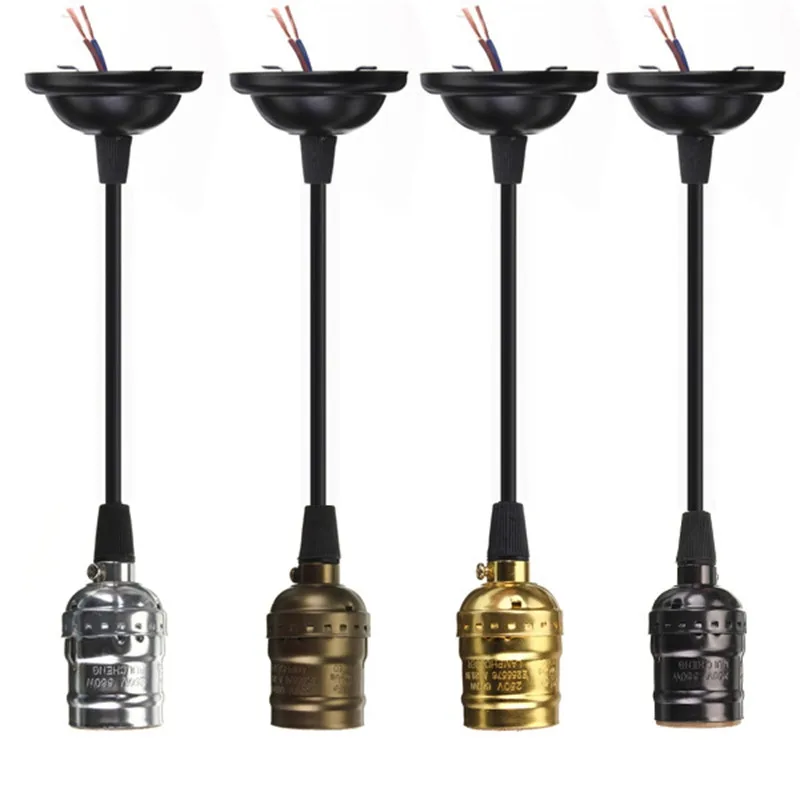 Ретро лампа Эдисона E27 розетка Держатель Античная латунная ламповая основа шнур